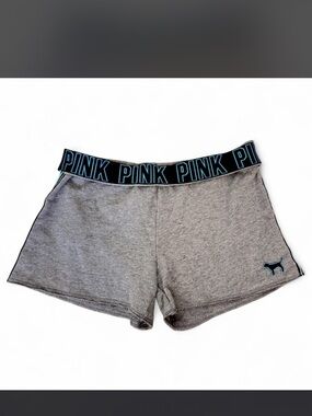 PINK Victoria's Secret Gray Lounge Shorts with Black PINK Waistband